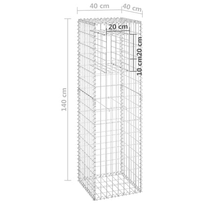 Postes/cestos gabião 2 pcs 40x40x140 cm ferro