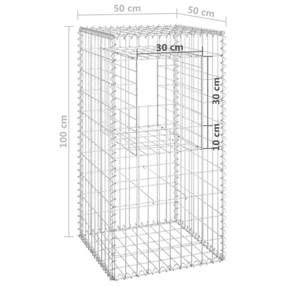 Postes/cestos gabião 2 pcs 50x50x100 cm ferro