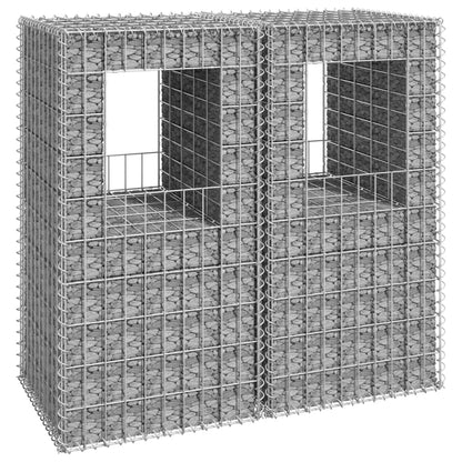 Postes/cestos gabião 2 pcs 50x50x100 cm ferro