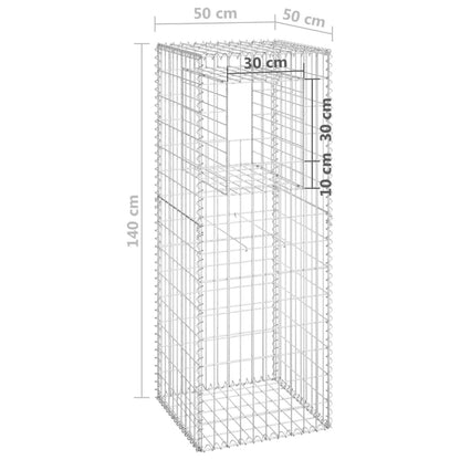 Postes/cestos gabião 2 pcs 50x50x140 cm ferro