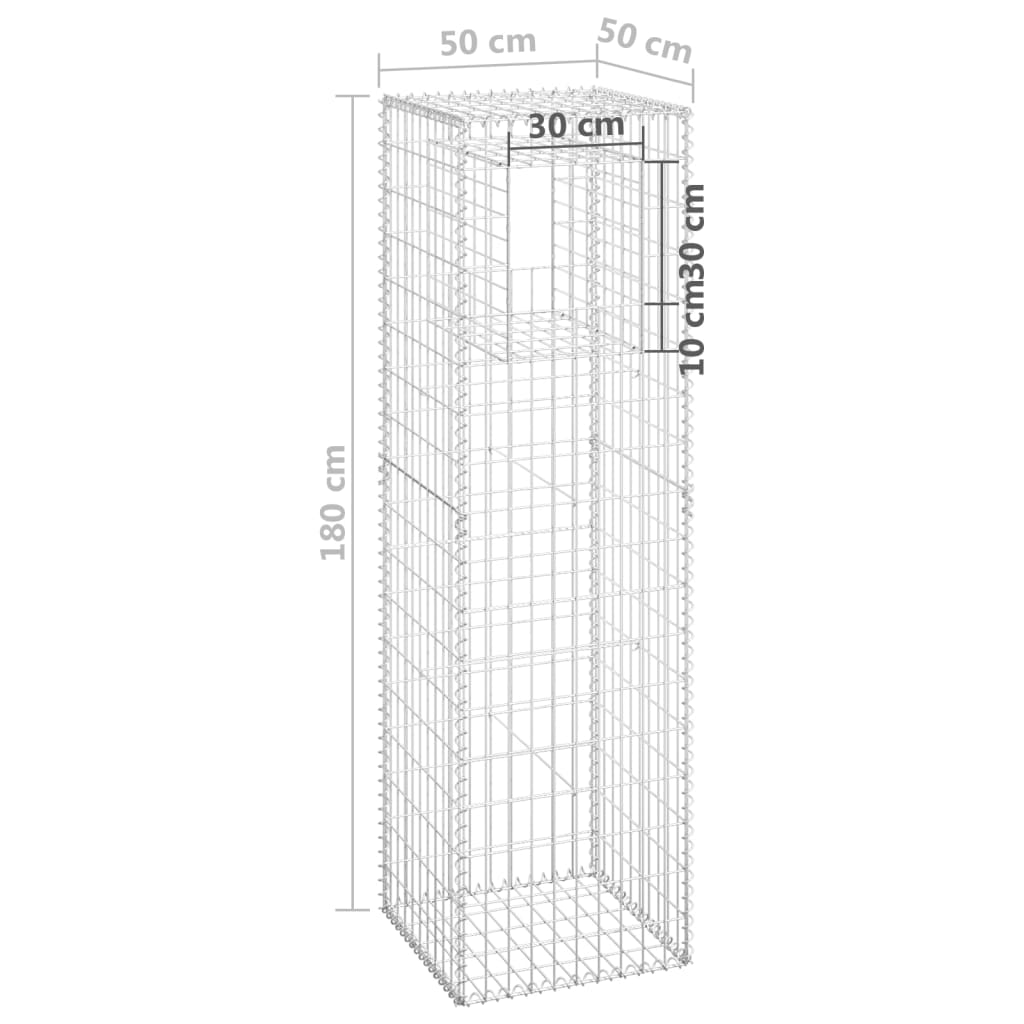 Postes/cestos gabião 2 pcs 50x50x180 cm ferro