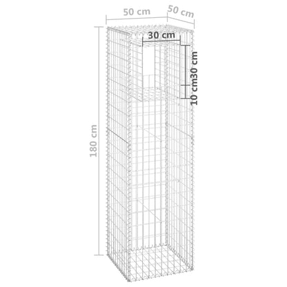 Postes/cestos gabião 2 pcs 50x50x180 cm ferro