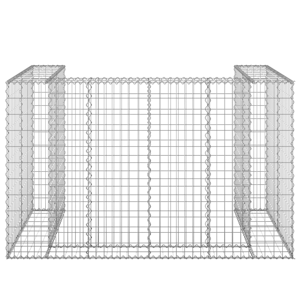 Muro gabião p/ caixotes do lixo aço galvanizado 180x100x110 cm