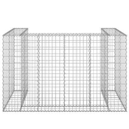 Muro gabião p/ caixotes do lixo aço galvanizado 180x100x110 cm