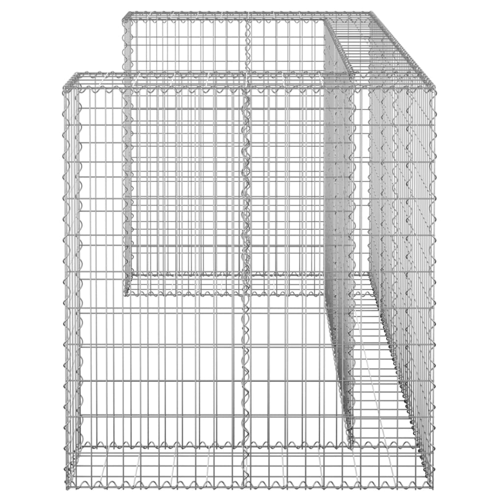 Muro gabião p/ caixotes do lixo aço galvanizado 180x100x110 cm