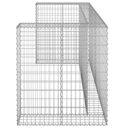 Muro gabião p/ caixotes do lixo aço galvanizado 254x100x110 cm