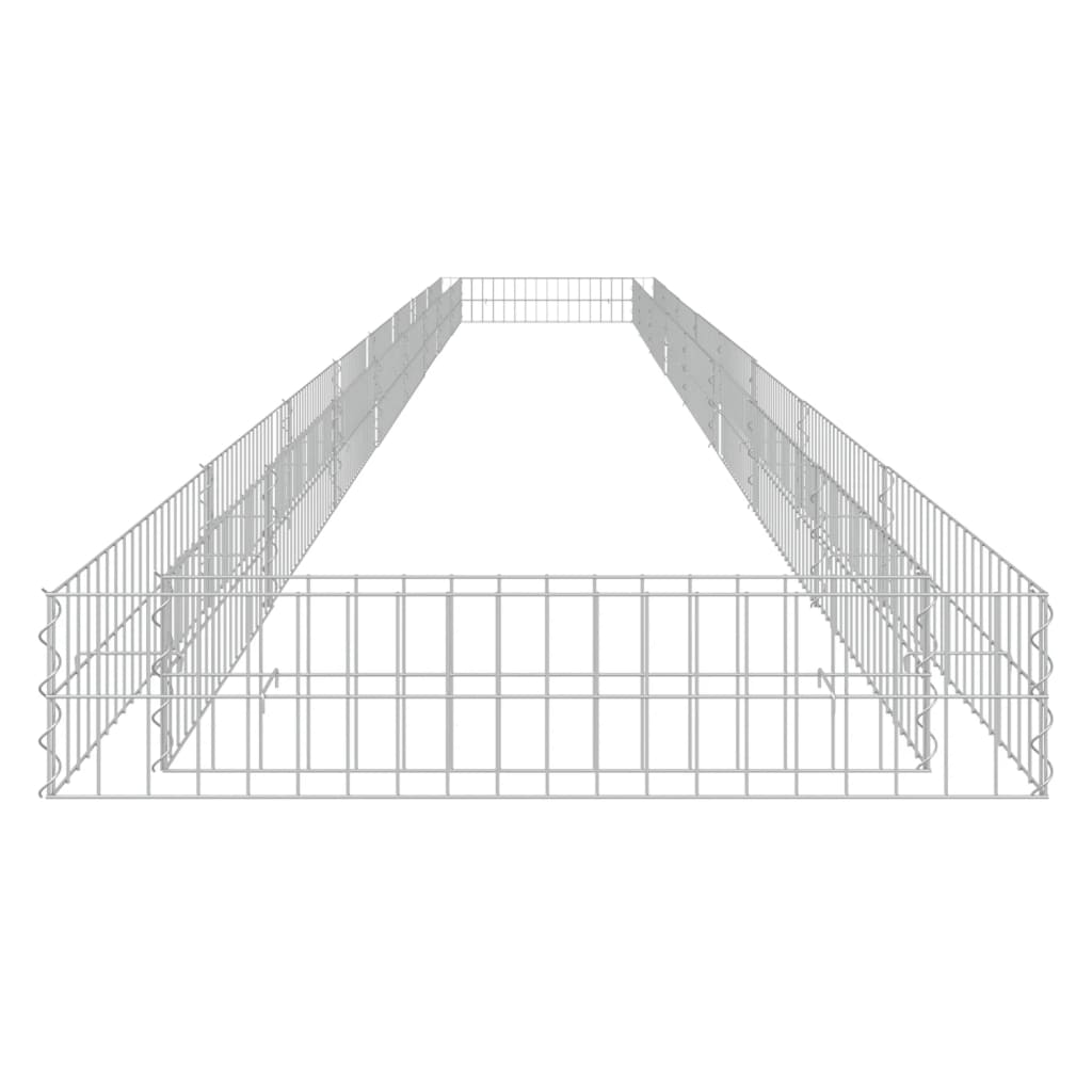 Canteiro elevado/cesto gabião 800x100x20 cm aço galvanizado