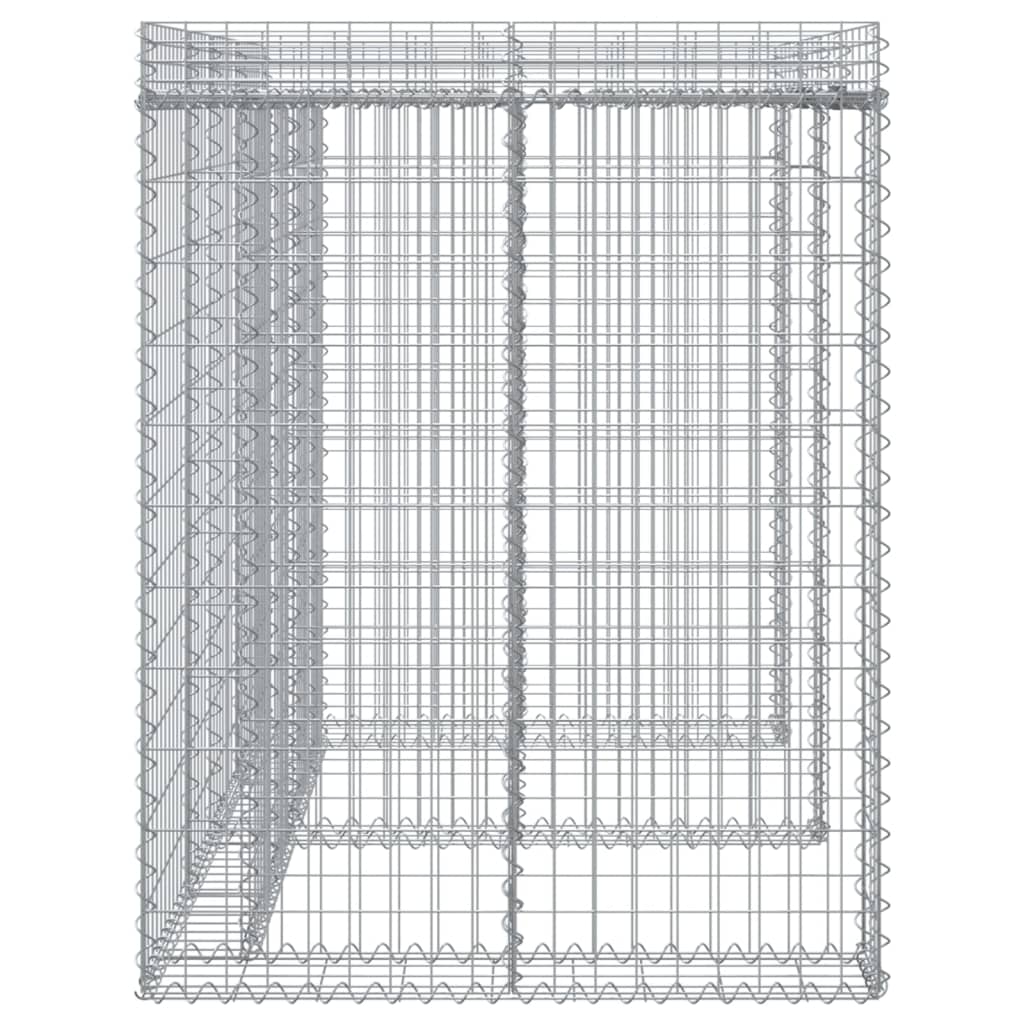 Muro gabião p/ caixote do lixo 192x91x120 cm ferro galvanizado