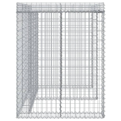 Muro gabião p/ caixote do lixo 192x91x120 cm ferro galvanizado