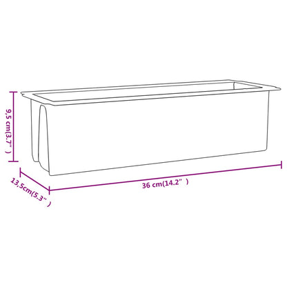 Floreiras para paletes Euro 12 pcs 36x13,5x9,5 cm PP cinzento