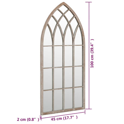 Espelho de jardim p/ uso exterior ferro 100x45 cm cor de areia