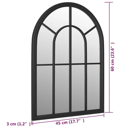 Espelho de jardim p/ uso exterior ferro 60x45 cm preto