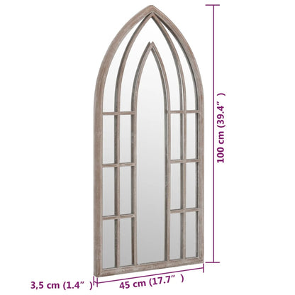 Espelho de jardim p/ uso exterior ferro 100x45 cm cor de areia