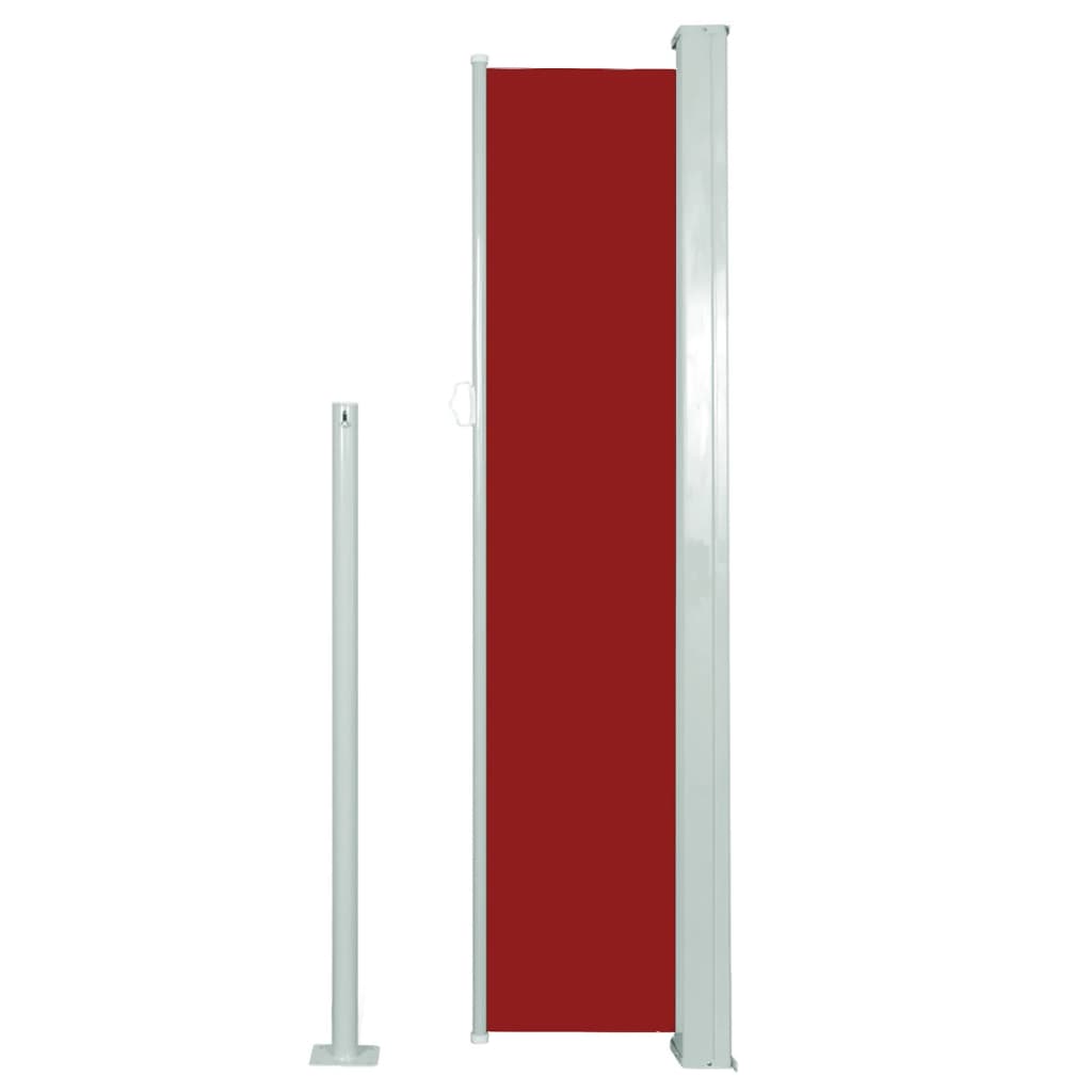 Toldo lateral retrátil para pátio 140x300 cm vermelho