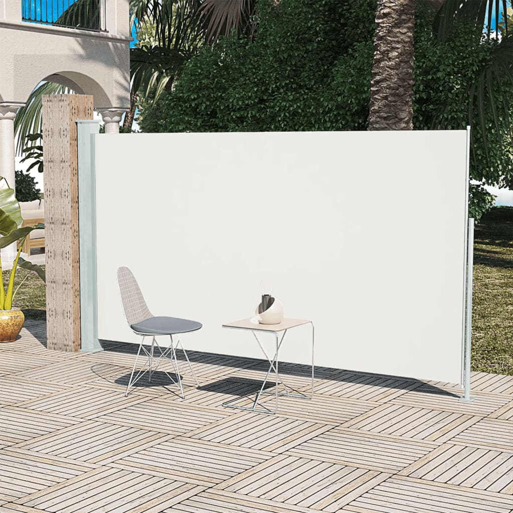 Toldo lateral retrátil para pátio 160x300 cm cor creme