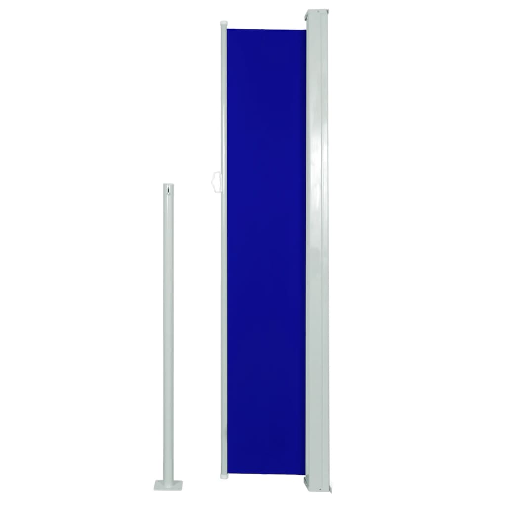 Toldo lateral retrátil para pátio 160x300 cm azul