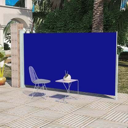 Toldo lateral retrátil para pátio 160x300 cm azul