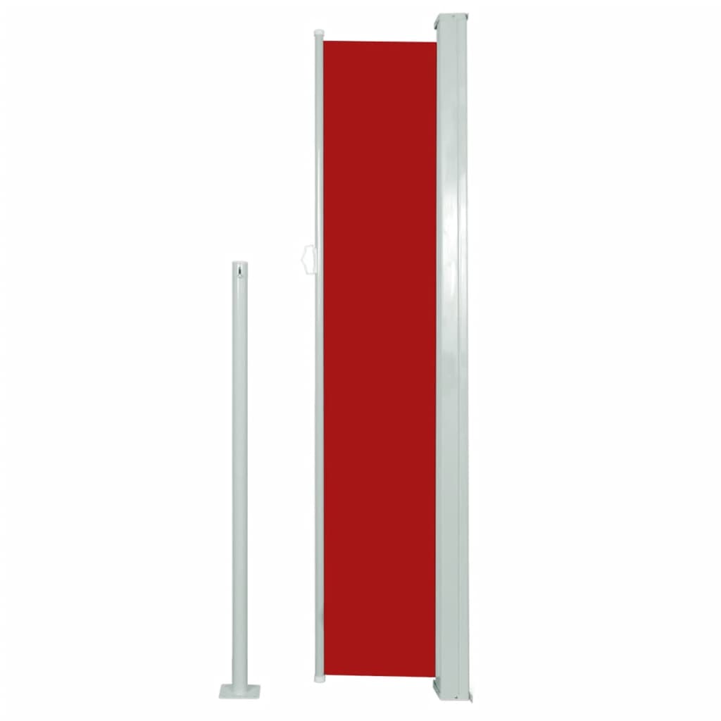 Toldo lateral retrátil para pátio 160x300 cm vermelho