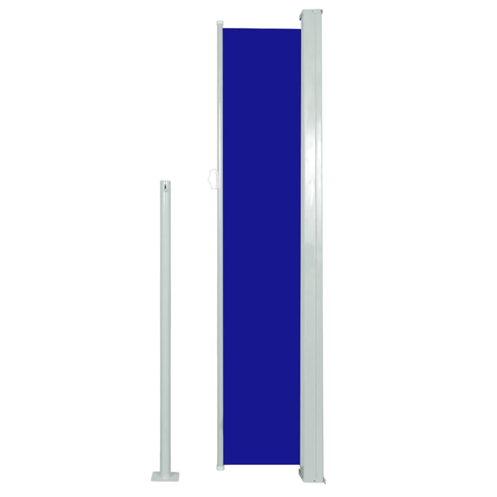 Toldo lateral retrátil para pátio 160x500 cm azul