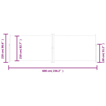 Toldo lateral retrátil 220x600 cm antracite