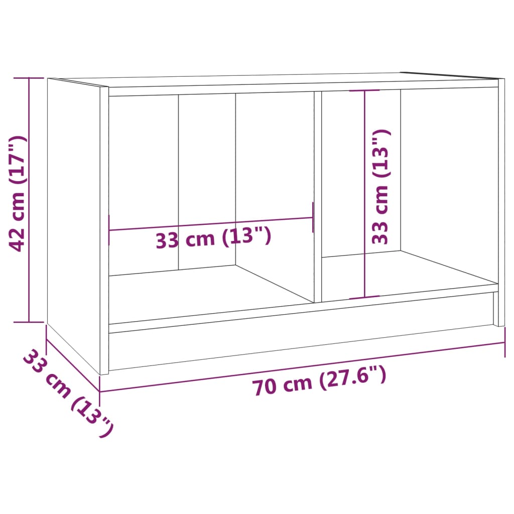 Móvel de TV 70x33x42 cm pinho maciço castanho mel