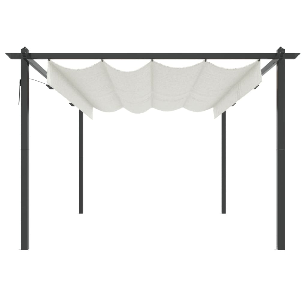 Gazebo de jardim com telhado retrátil 4x3 m cor creme