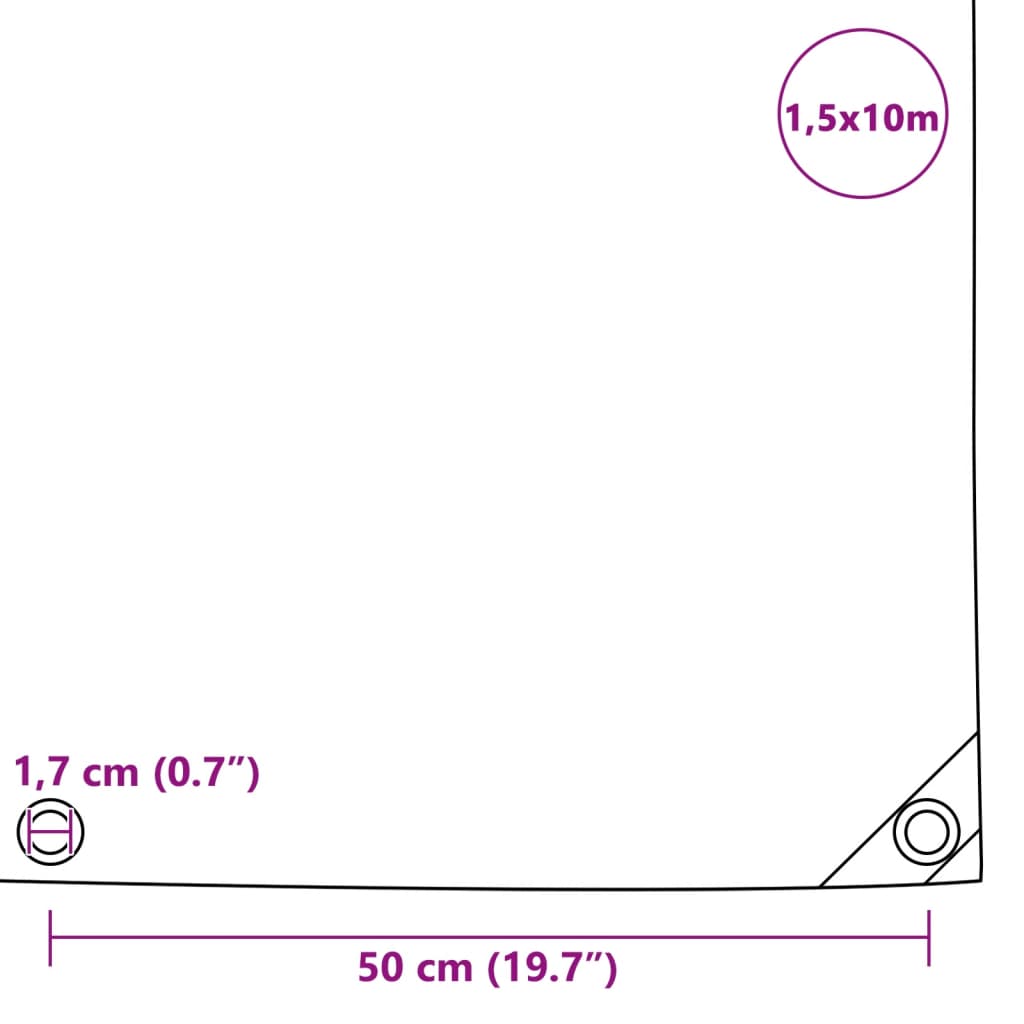 Lona 650 g/m² 1,5x10 m preto