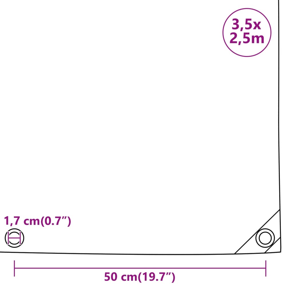 Lona 650 g/m² 3,5x2,5 m preto