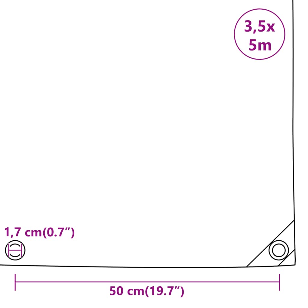 Lona 650 g/m² 3,5x5 m preto