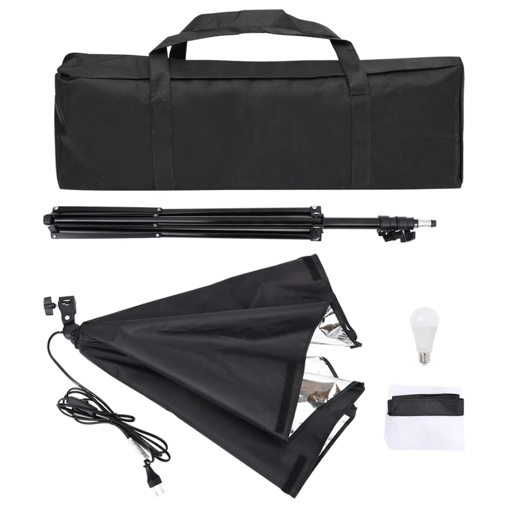 Kit de estúdio fotografia com softbox de iluminação e fundos