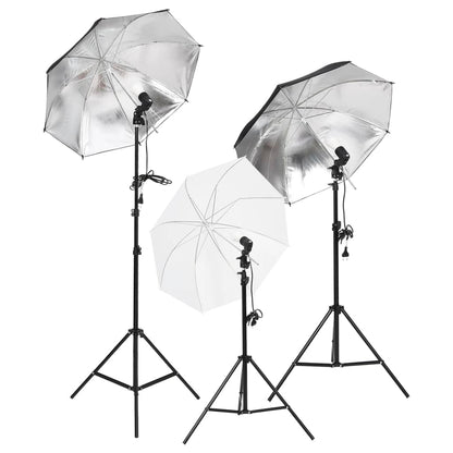 Kit de estúdio fotográfico com conjunto de iluminação e fundo