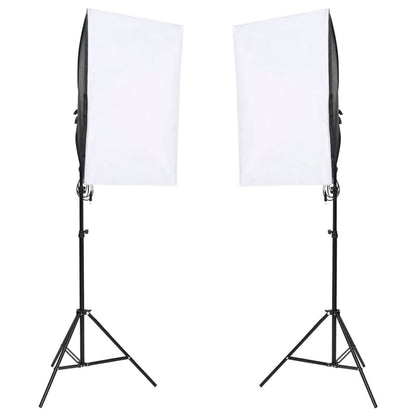 Kit de estúdio fotográfico com conjunto de iluminação e fundo