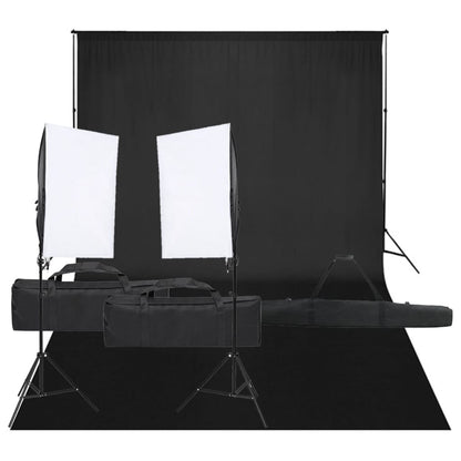 Kit de estúdio fotográfico com conjunto de iluminação e fundo