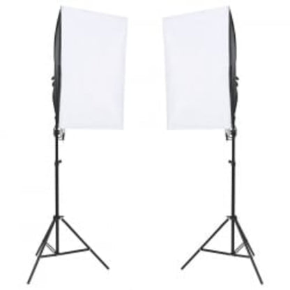 Kit de estúdio fotográfico com conjunto de iluminação e fundo