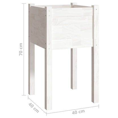 Vasos/floreiras de jardim 2 pcs 40x40x70 cm pinho maciço branco