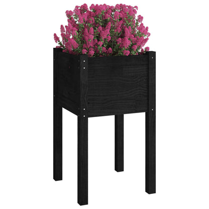 Vasos/floreiras de jardim 2 pcs 40x40x70 cm pinho maciço preto