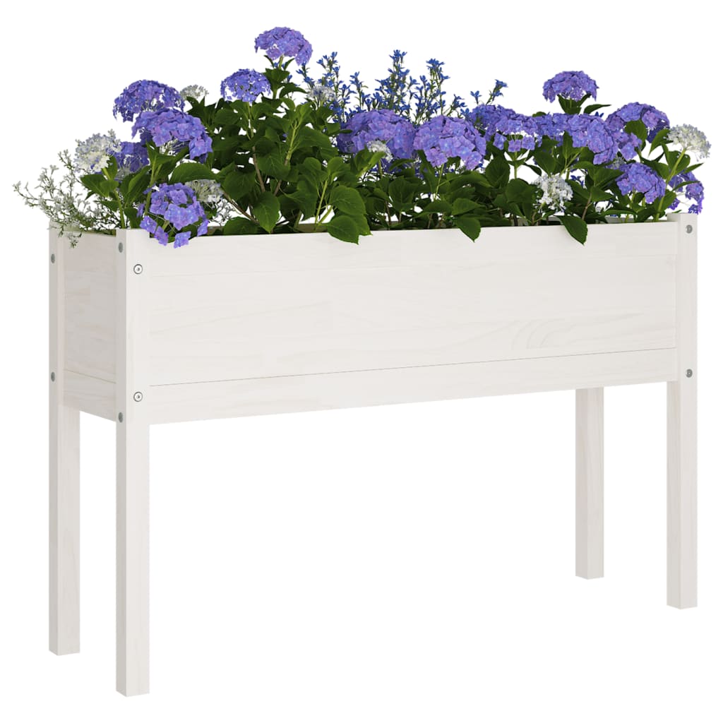 Vasos/floreiras de jardim 2pcs 110x31x70 cm pinho maciço branco