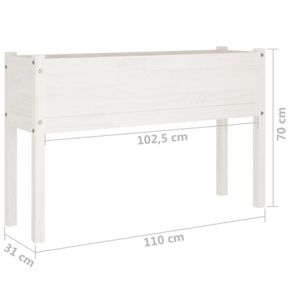 Vasos/floreiras de jardim 2pcs 110x31x70 cm pinho maciço branco