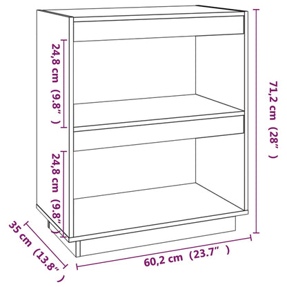 Estante Lila - Cor Cinzento - 60 x 35 x 71 cm - Em Madeira de Pinho Maciça - Design Rústico