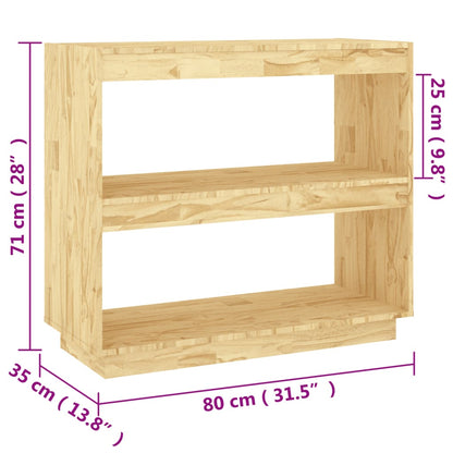 Estante Lila - Cor Natural - 80x35x71 cm - Em Madeira de Pinho Maciça - Design Rústico