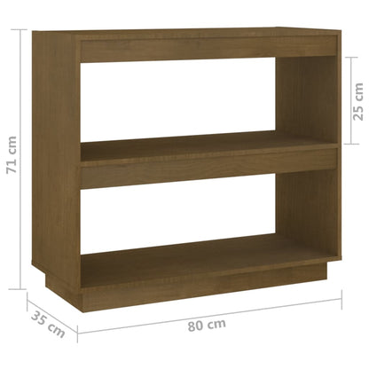 Estante Lila - Cor Castanho Mel - 80 x 35 x 71 cm - Em Madeira de Pinho Maciça - Design Rústico