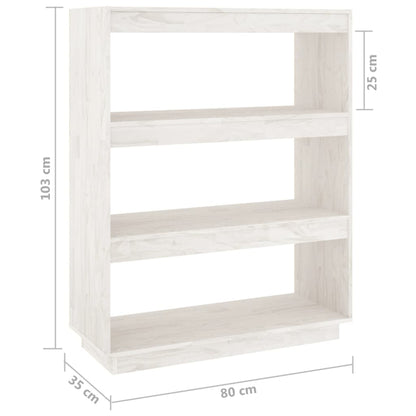 Estante/divisória 80x35x103 cm pinho maciço branco