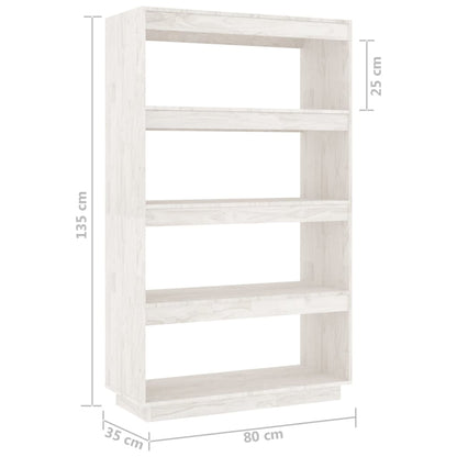 Estante/divisória 80x35x135 cm madeira de pinho maciça branco