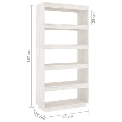 Estante/divisória 80x35x167 cm pinho maciço branco