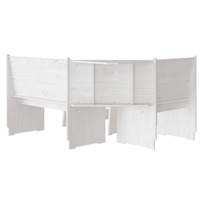 3 pcs conjunto de jantar madeira pinho maciça branco