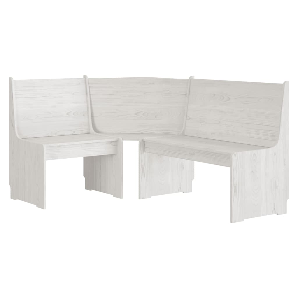 3 pcs conjunto de jantar madeira pinho maciça branco