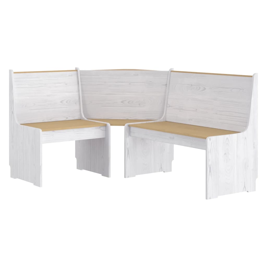 3 pcs conjunto de jantar pinho maciço castanho mel/branco