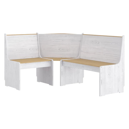 3 pcs conjunto de jantar pinho maciço castanho mel/branco