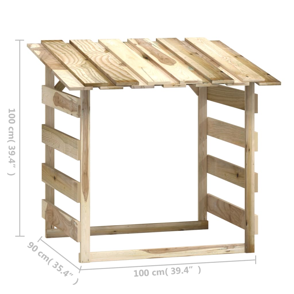 Pérgola com telhado pinho impregnado 100x90x100 cm