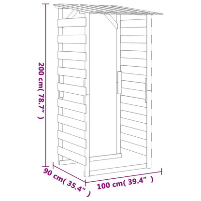 Pérgola com telhado pinho impregnado 100x90x200 cm